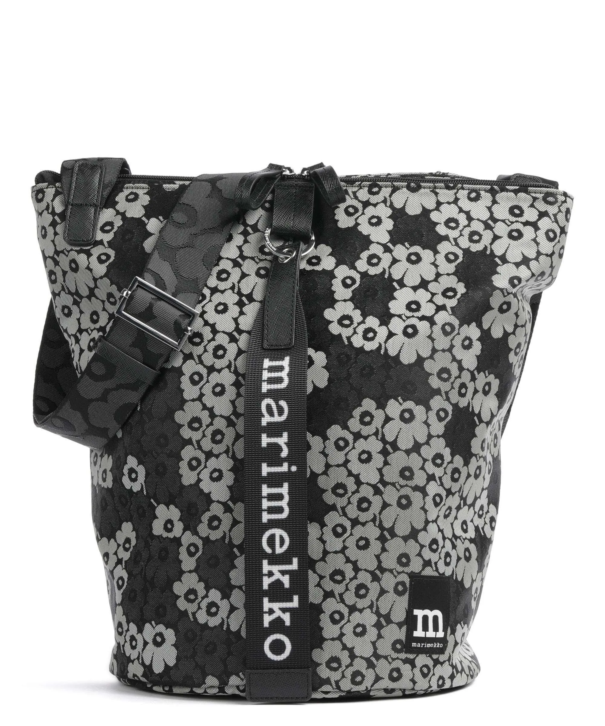  Marimekko Unikko All Day Borsa a secchiello poliestere nero/verde  
