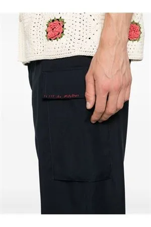 MARNI Abbigliamento,Pantaloni Cargo in lana vergine blu notte 