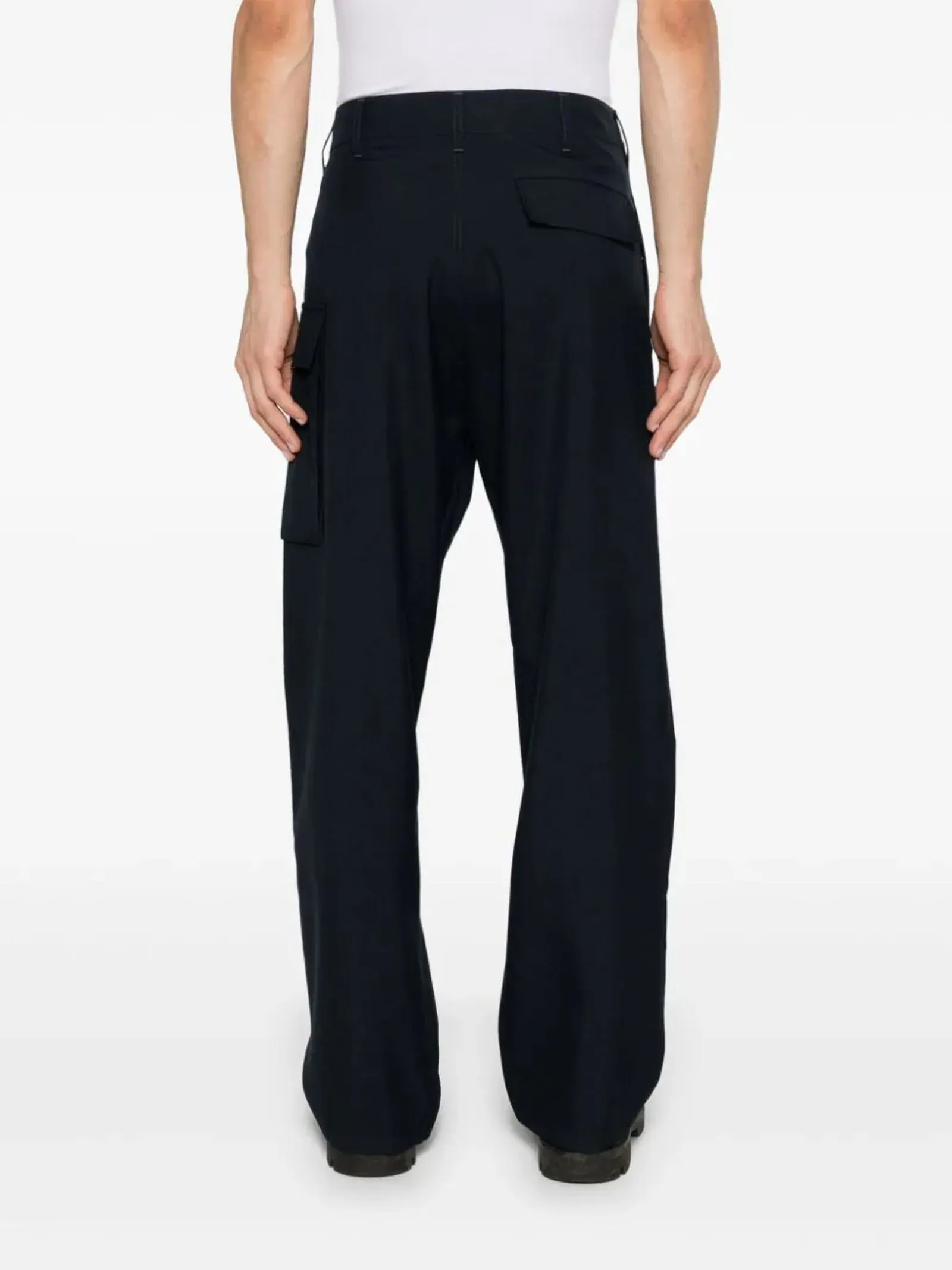 MARNI Abbigliamento,Pantaloni Cargo in lana vergine blu notte 