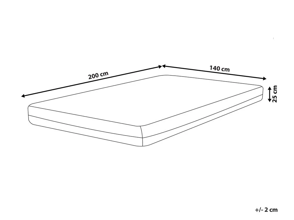 Materasso in Memory Foam Gel SPONGY Duro 140 x 200 cm