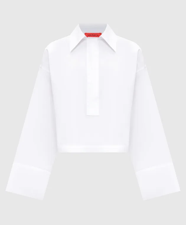 Max & Co Blusa AIA bianca con ricamo stemma logo AIA