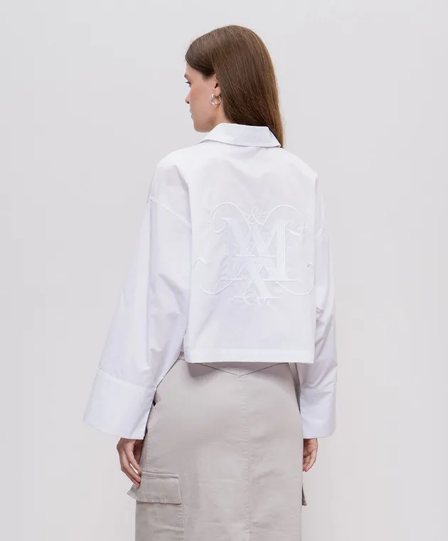 Max & Co Blusa AIA bianca con ricamo stemma logo AIA