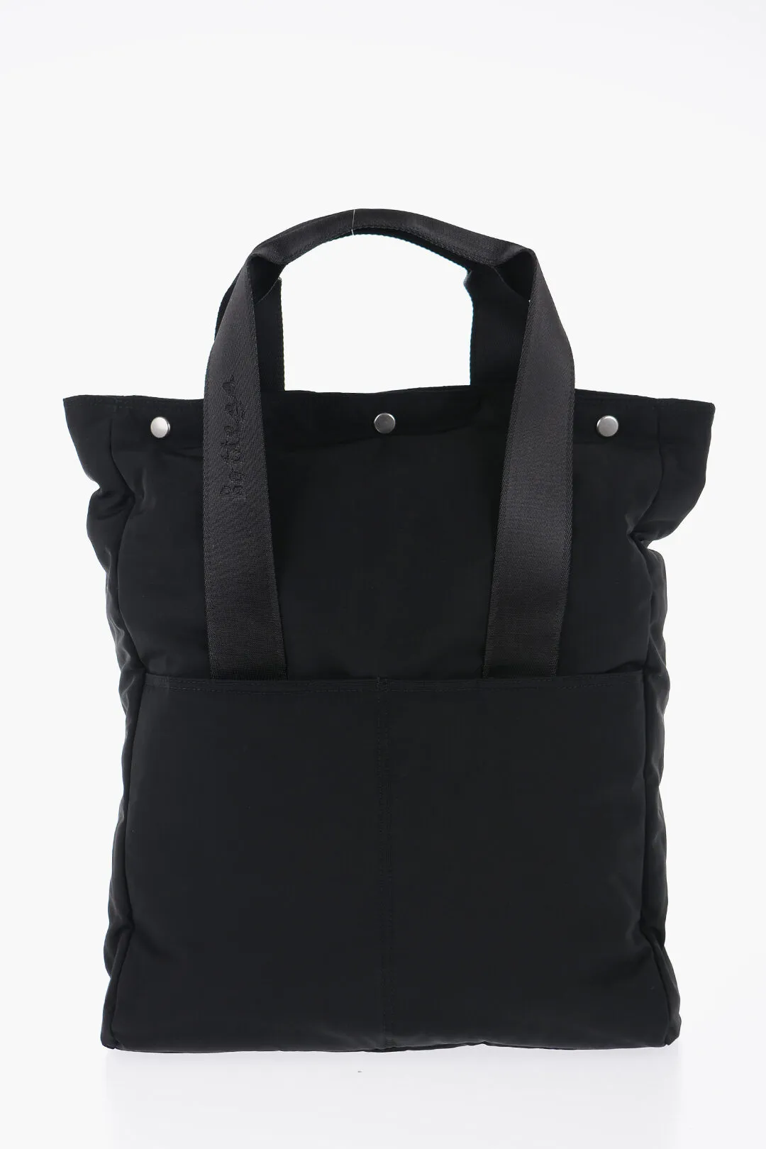 Maxi Tote Bag Imbottita a Tinta Unita con Chiusura a Bottoni Automatici