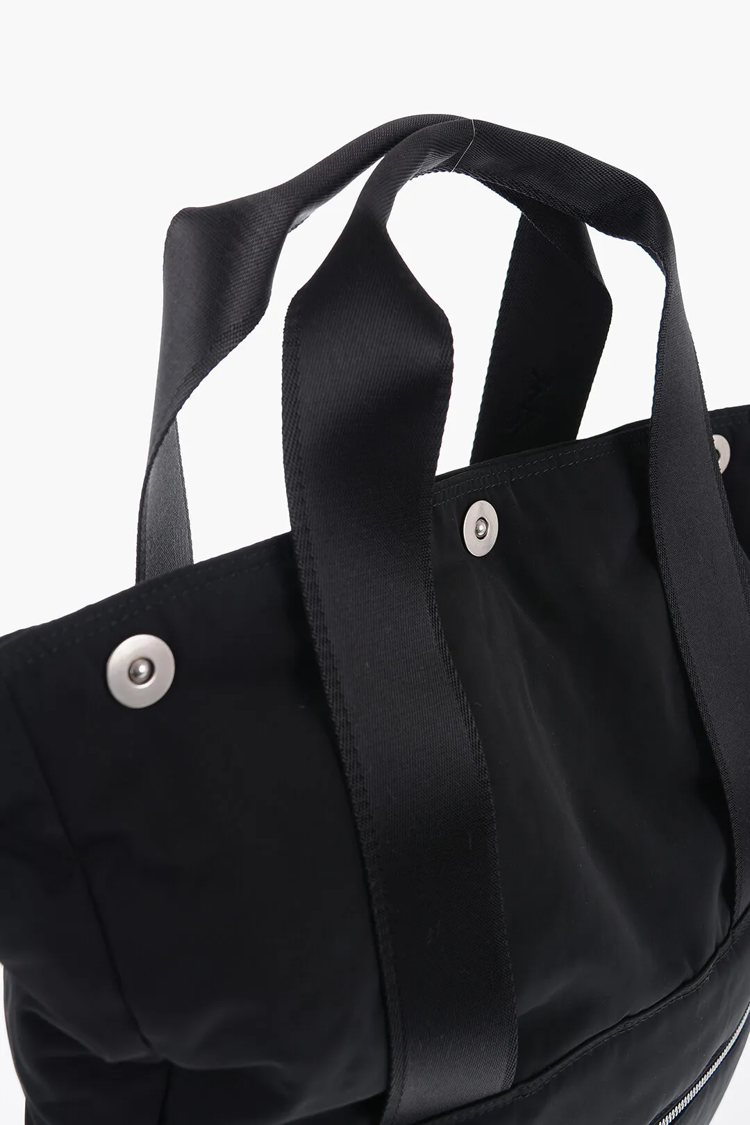 Maxi Tote Bag Imbottita a Tinta Unita con Chiusura a Bottoni Automatici