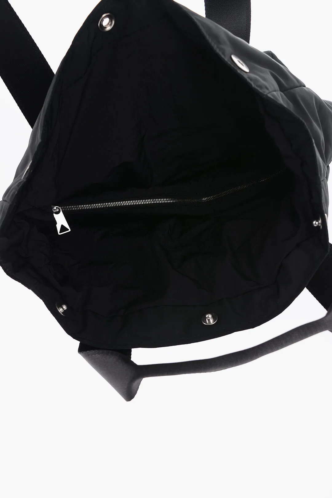 Maxi Tote Bag Imbottita a Tinta Unita con Chiusura a Bottoni Automatici