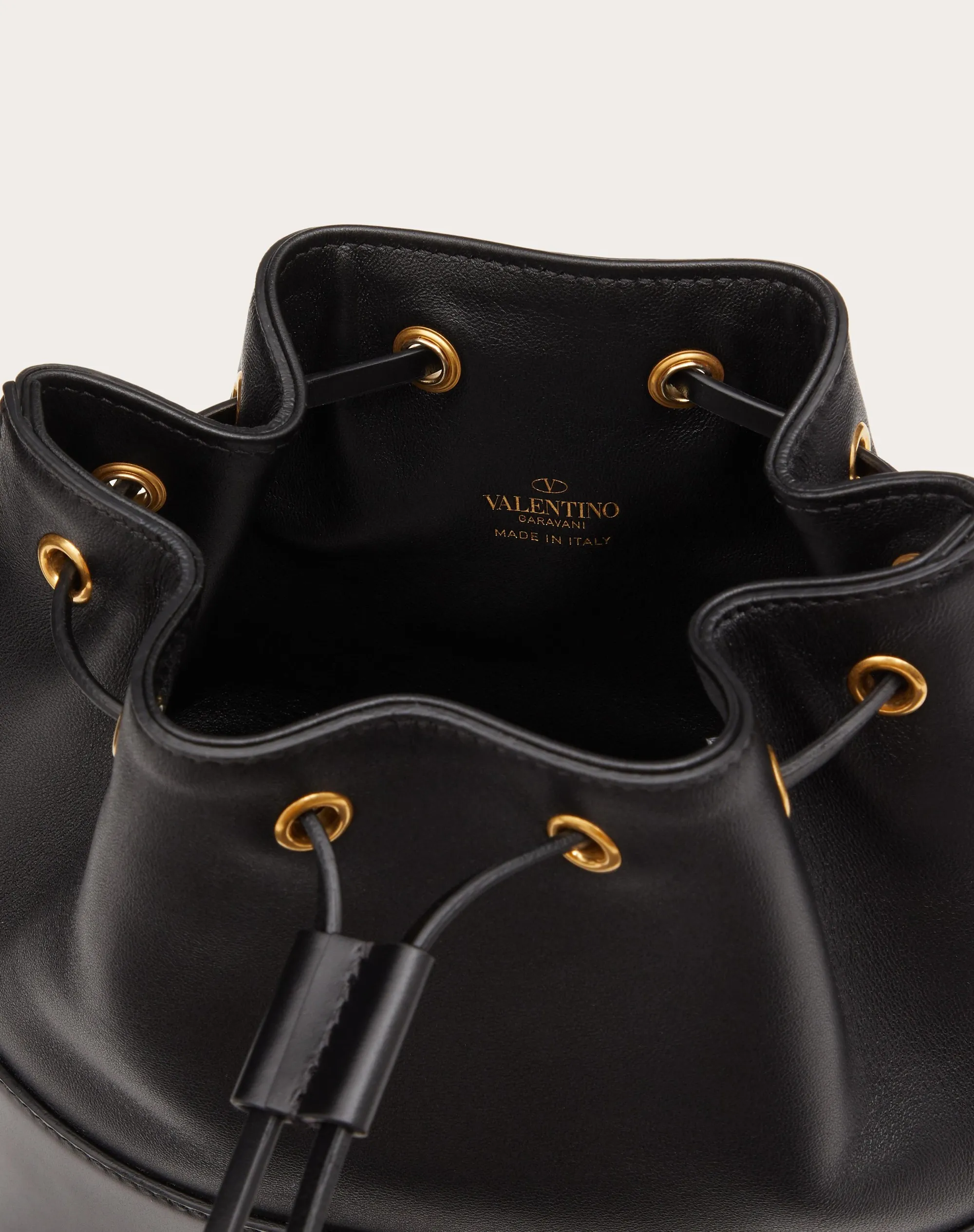 MINI SECCHIELLO CON CATENA VLOGO SIGNATURE IN NAPPA