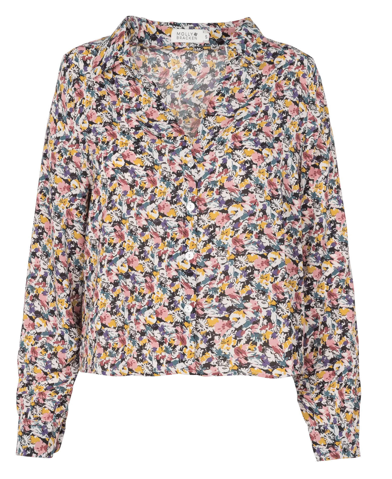  MOLLY BRACKEN   Camicia con scollo a V stampa floreale | Beige