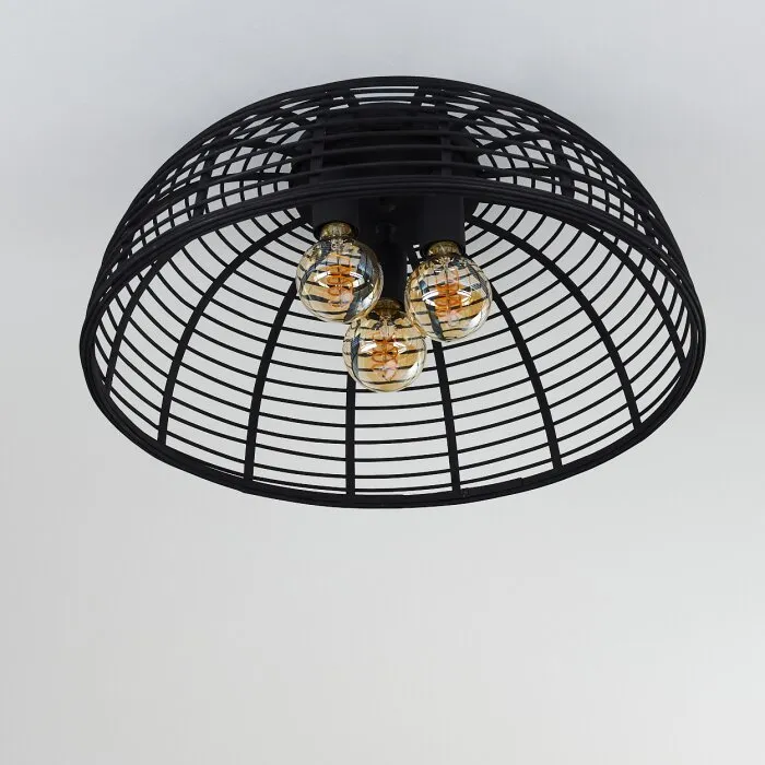 Mongolei Plafoniera Nero, 1-Luce