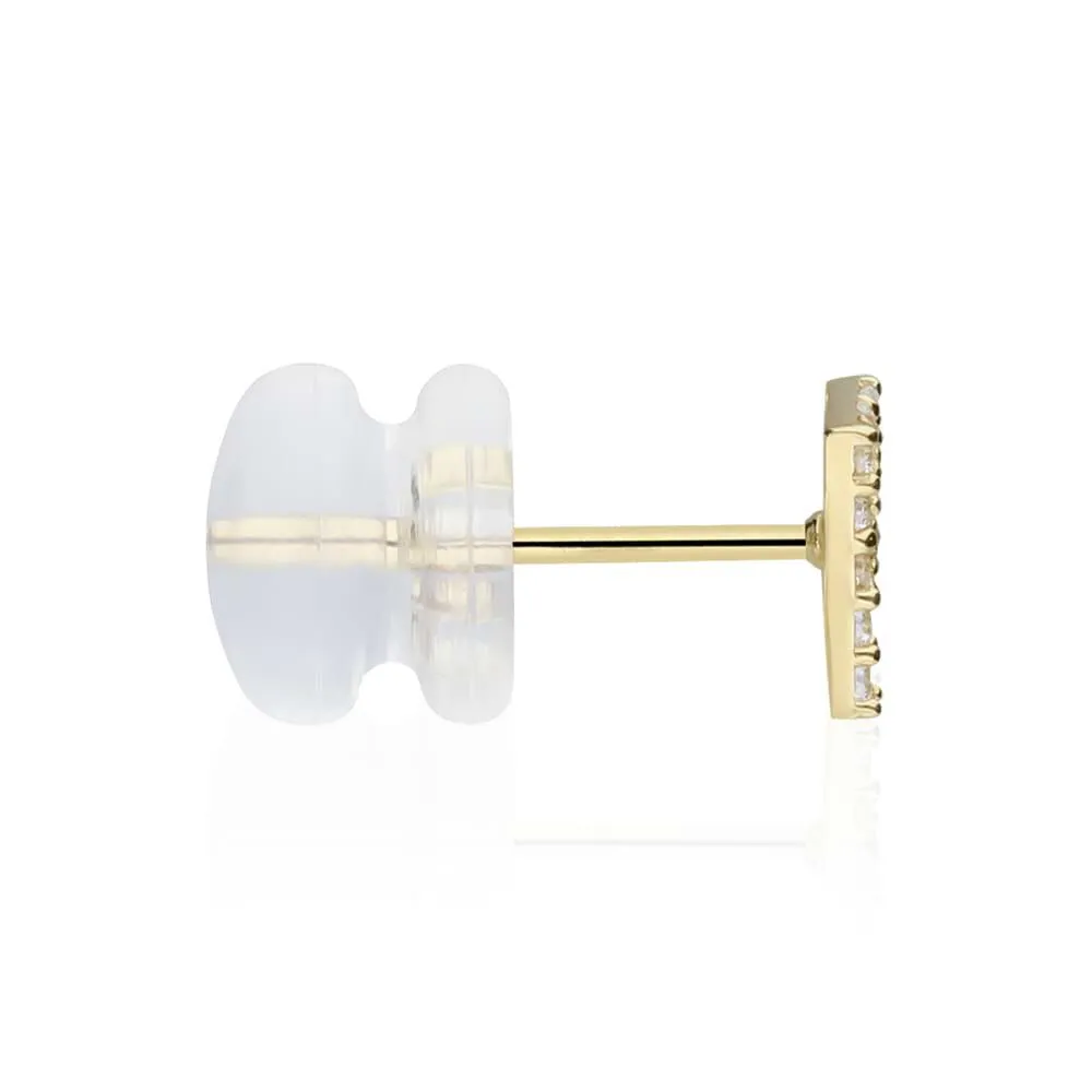 Mono Orecchino Lobo Lettera F Bon Ton Oro Giallo 375/1000 Cubic Zirconia Bianco 1415495