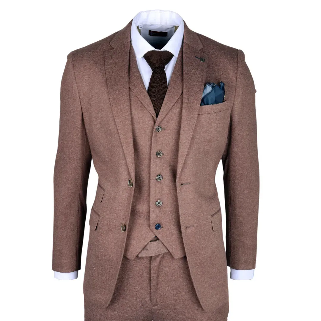Nathan - Abito slim fit marrone 3 pezzi da uomo