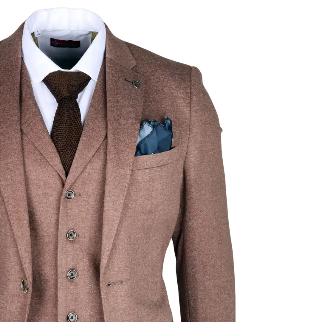 Nathan - Abito slim fit marrone 3 pezzi da uomo