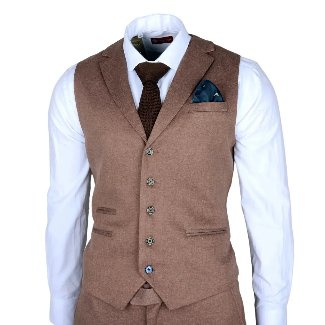 Nathan - Abito slim fit marrone 3 pezzi da uomo