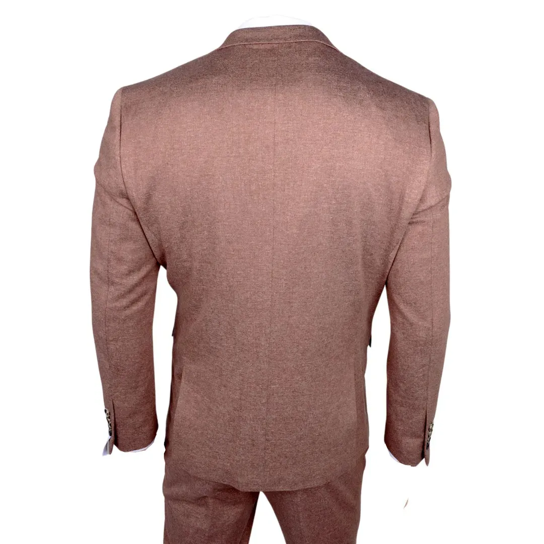 Nathan - Abito slim fit marrone 3 pezzi da uomo