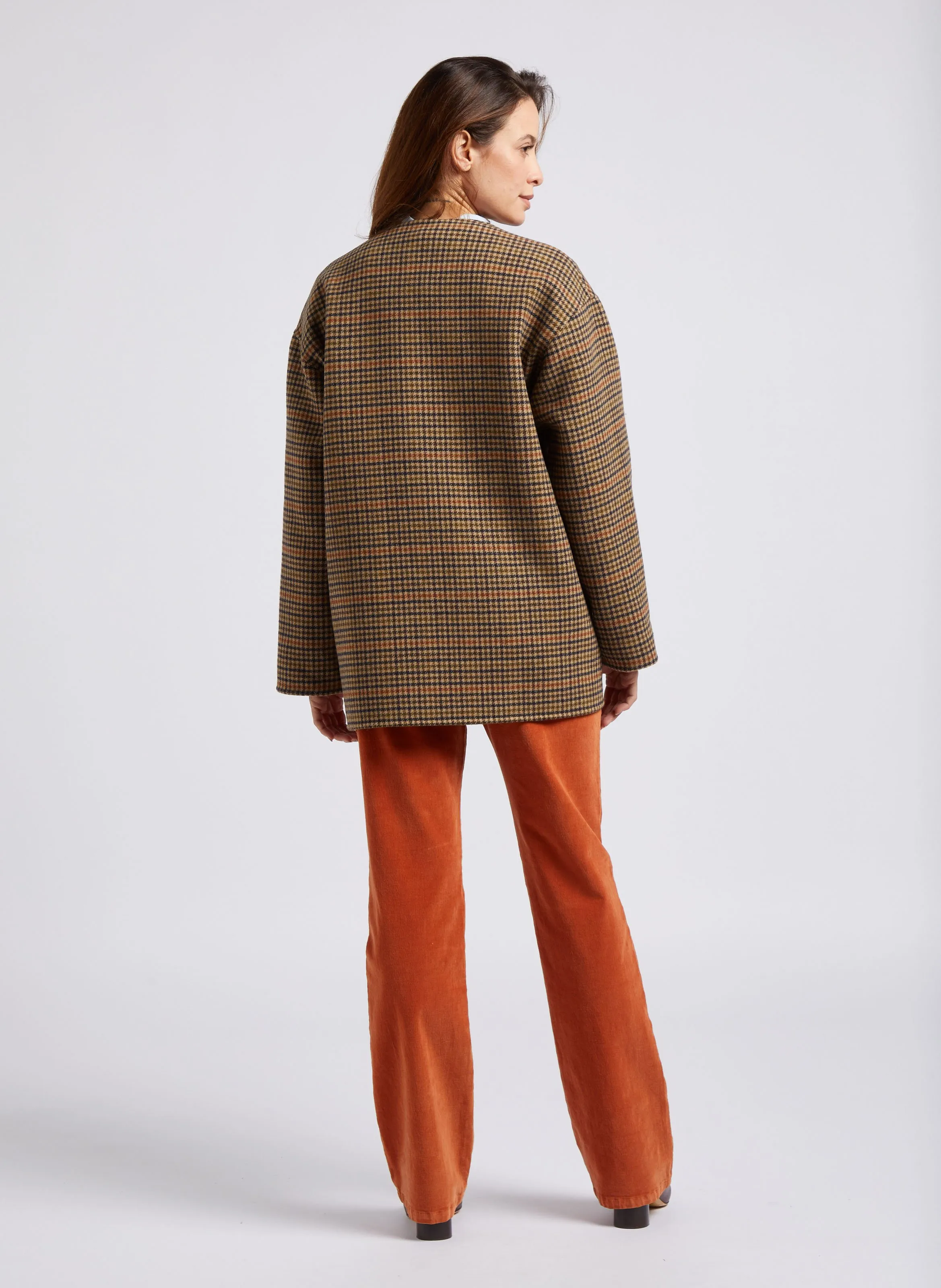 NICE THINGS   Camicia sciancrata collo classico in cotone | Blu