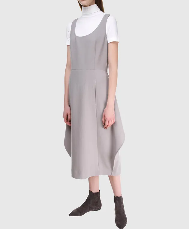 NINA RICCI Abito in lana grigia 18PCRO002WV0230