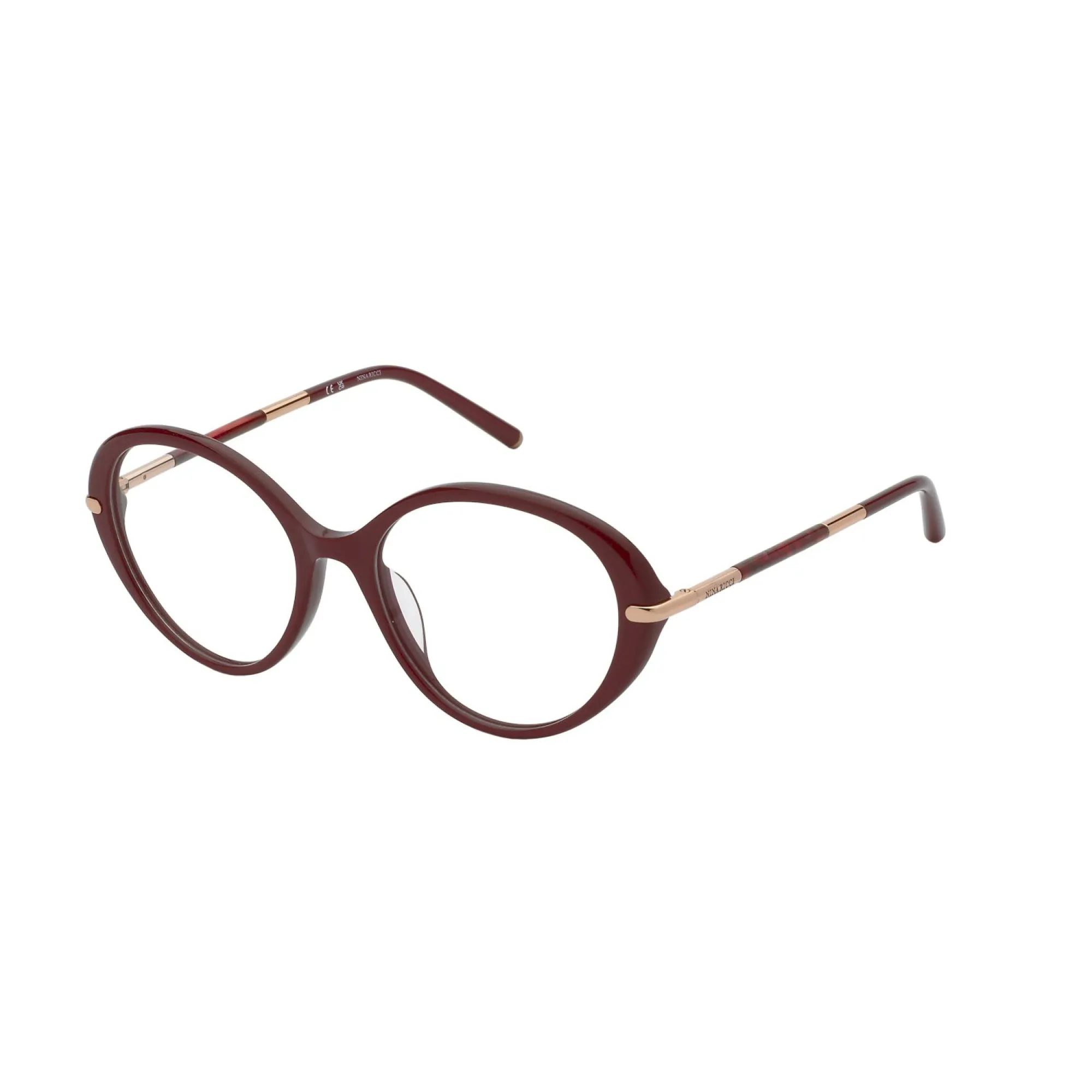   Nina Ricci VNR367 - 08LA Bordeaux Lucido | Occhiale Da Vista Donna 