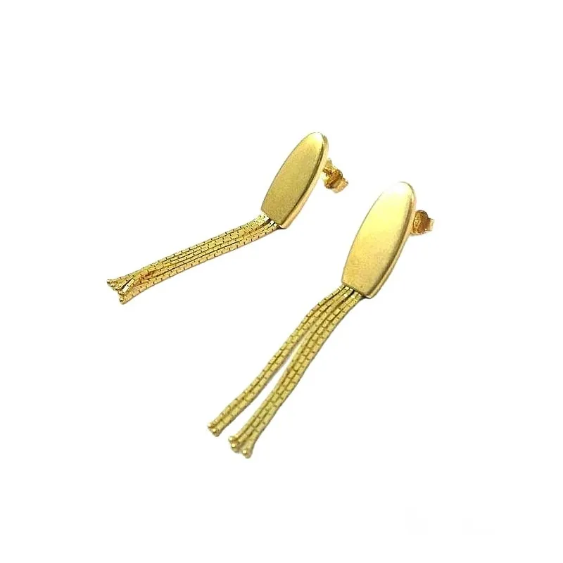 ORECCHINI PENDENTI IN ORO GIALLO 18 KT CON FRANGE
