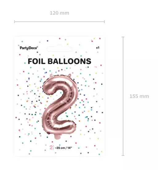 Palloncino 2 oro rosa 35 cm
