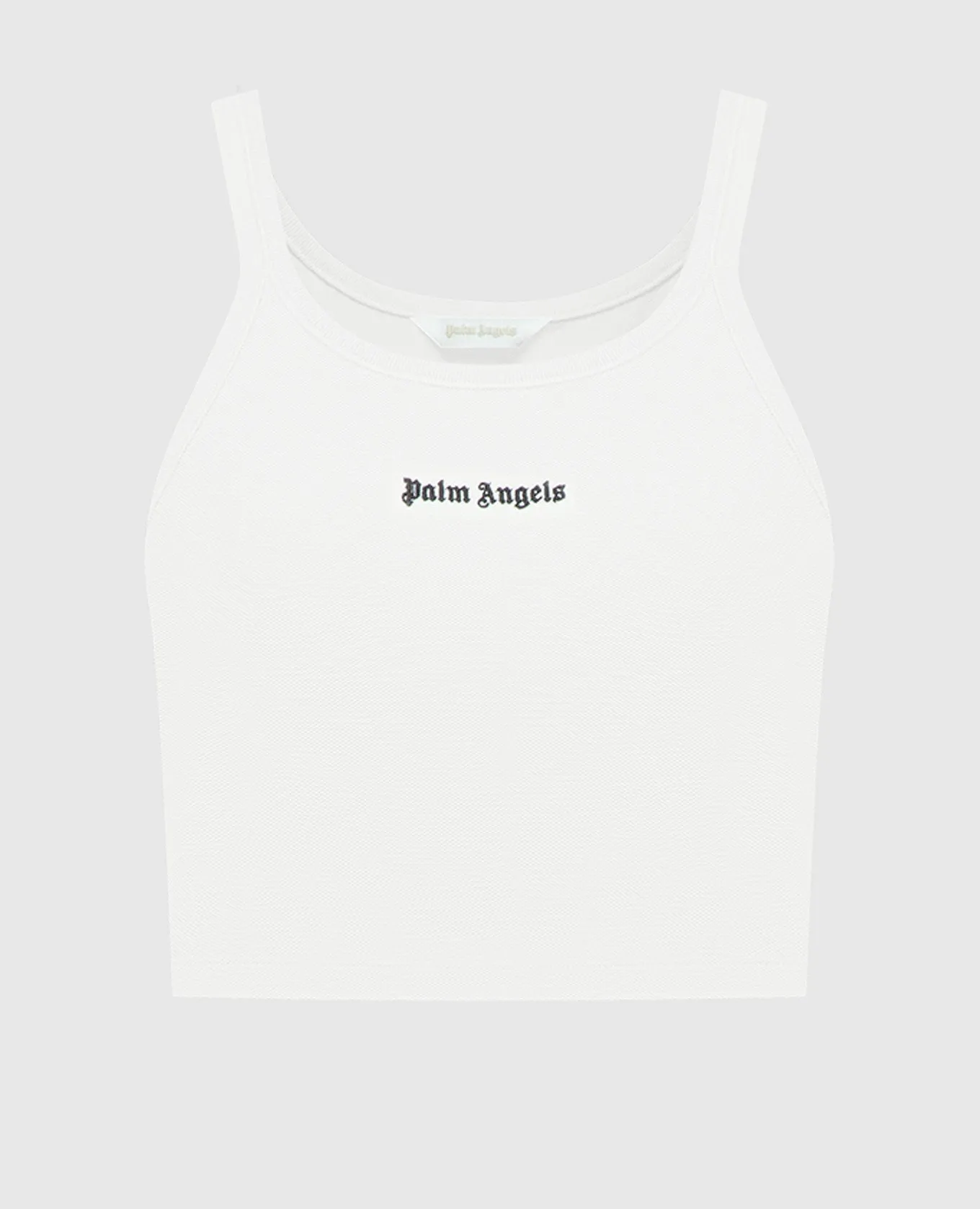 Palm Angels Top bianco con ricamo logo a contrasto PWAD060S24FAB002