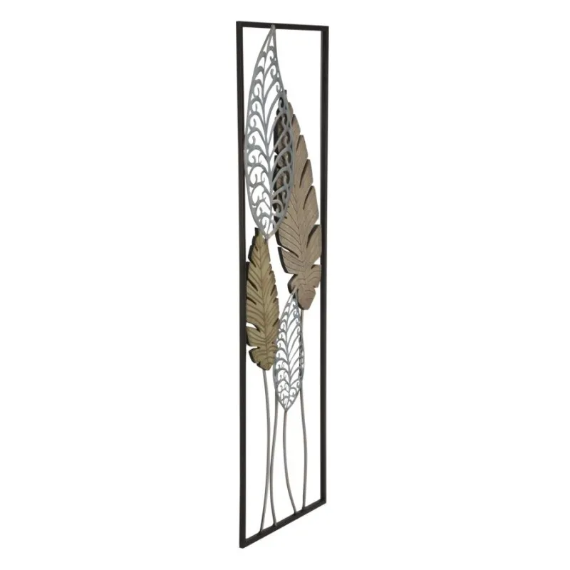 Pannello In Ferro E Legno Foglie -B- Cm 30,5X2,5X99,5