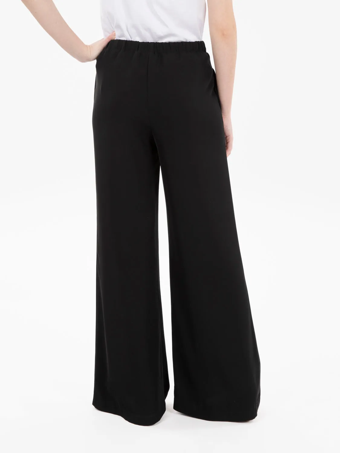 Pantalone a palazzo in cady nero