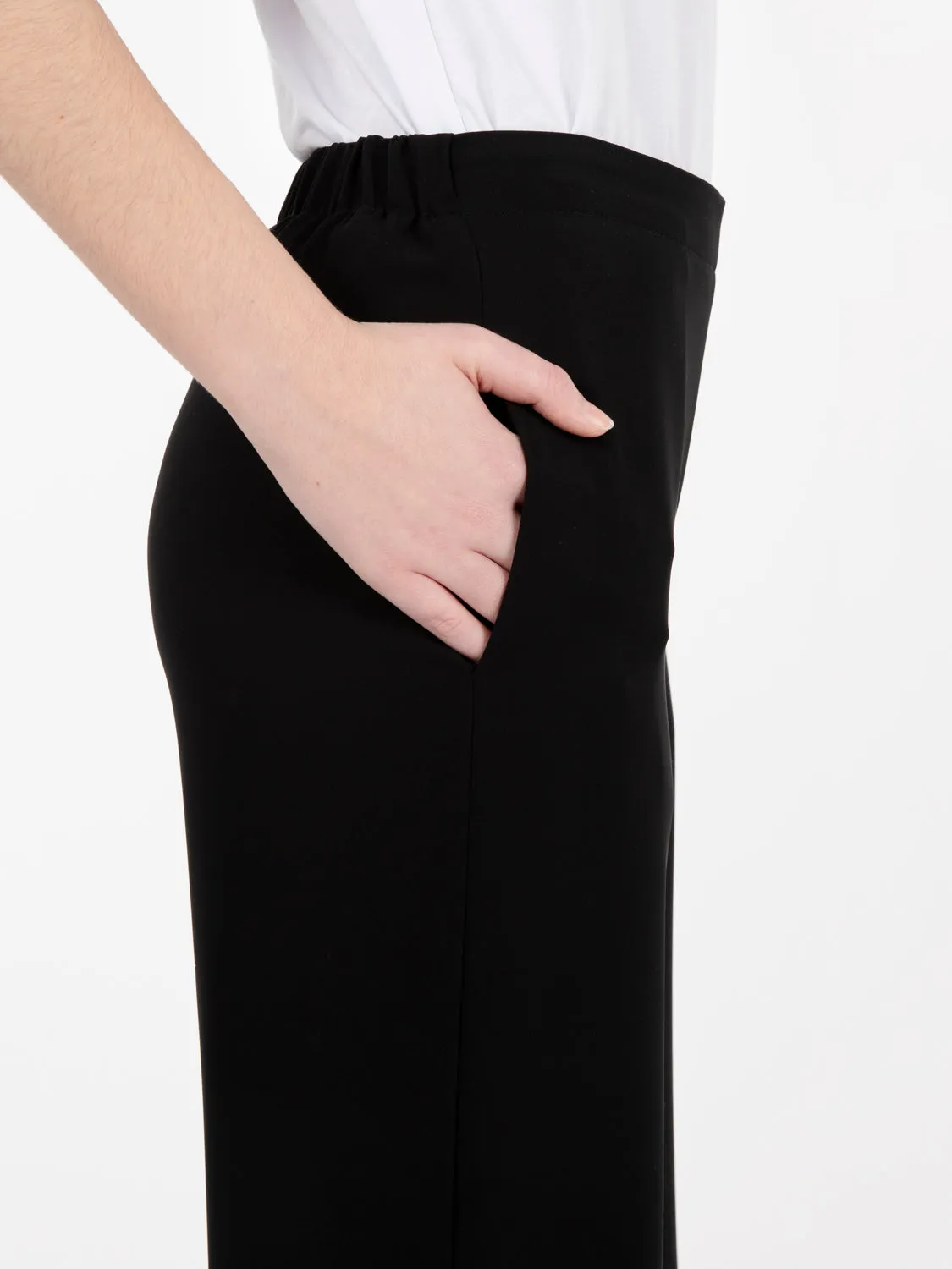 Pantalone a palazzo in cady nero