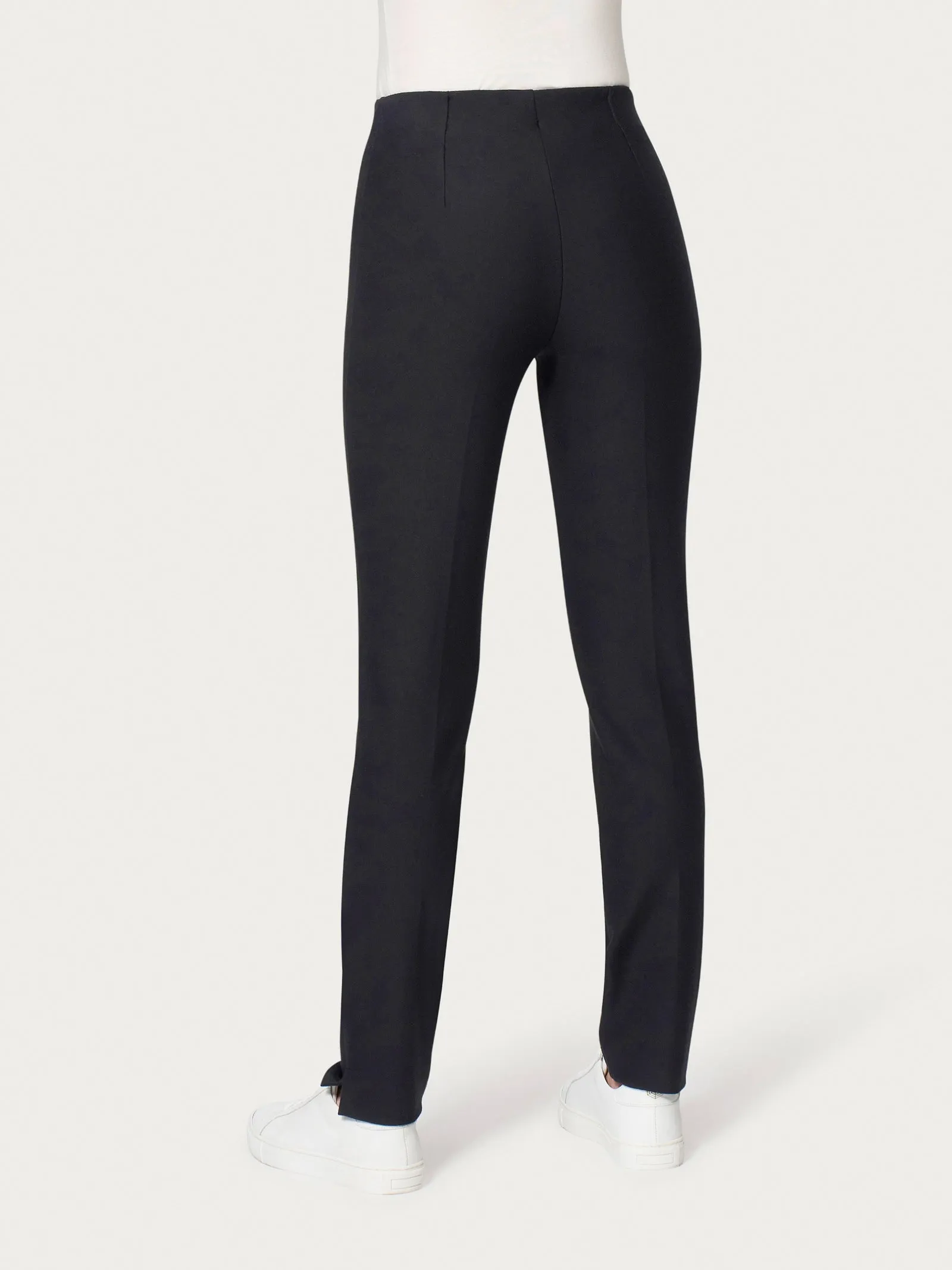 Pantalone a sigaretta con spacchetti in Compact - Fuchsia Purple