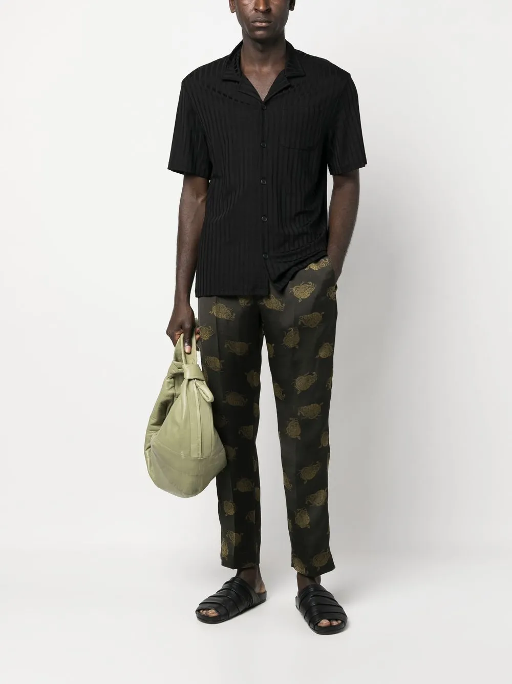 pantalone in tessuto jaquard