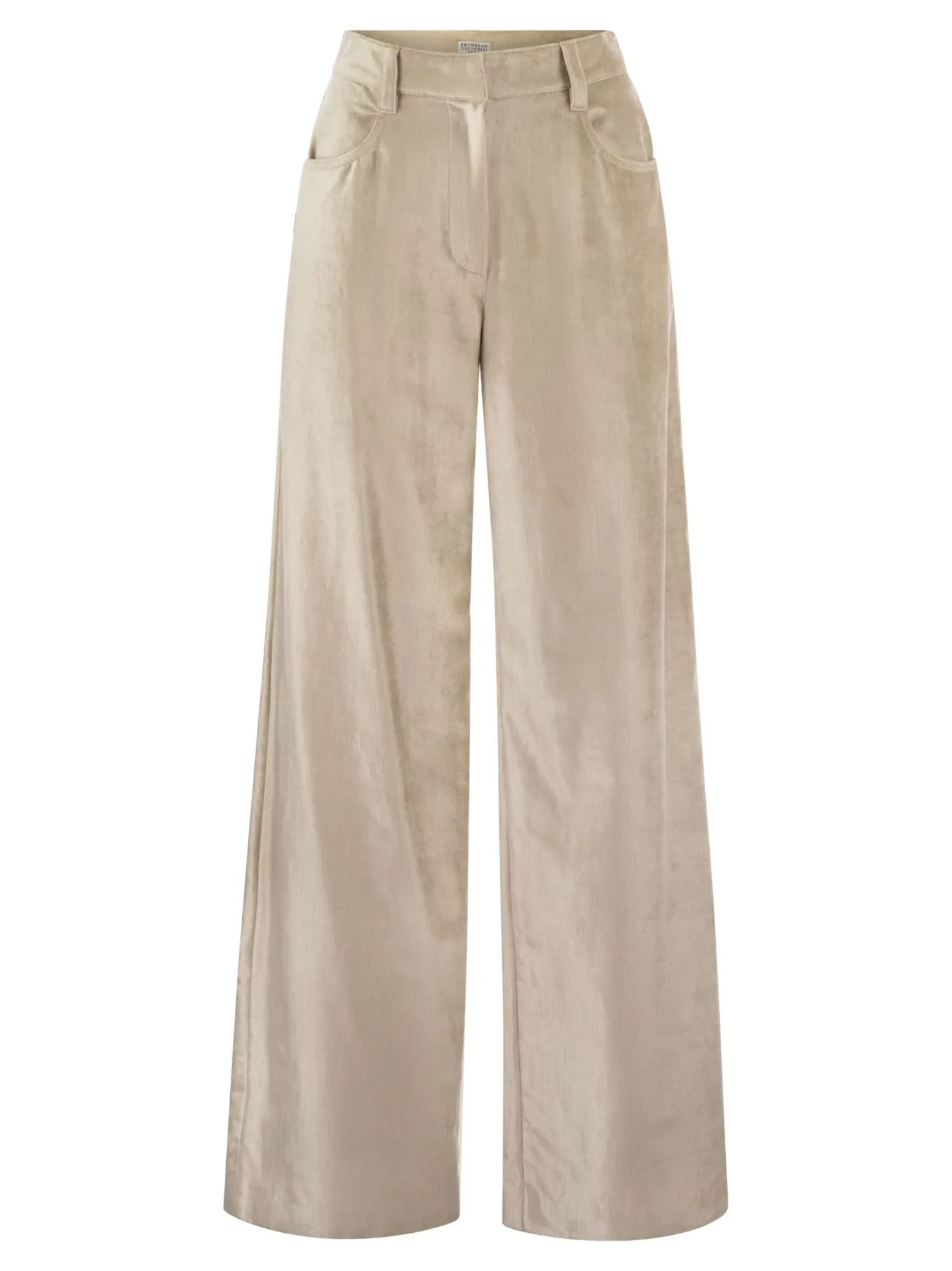 Pantalone Loose in velluto Sleek di cotone e viscosa