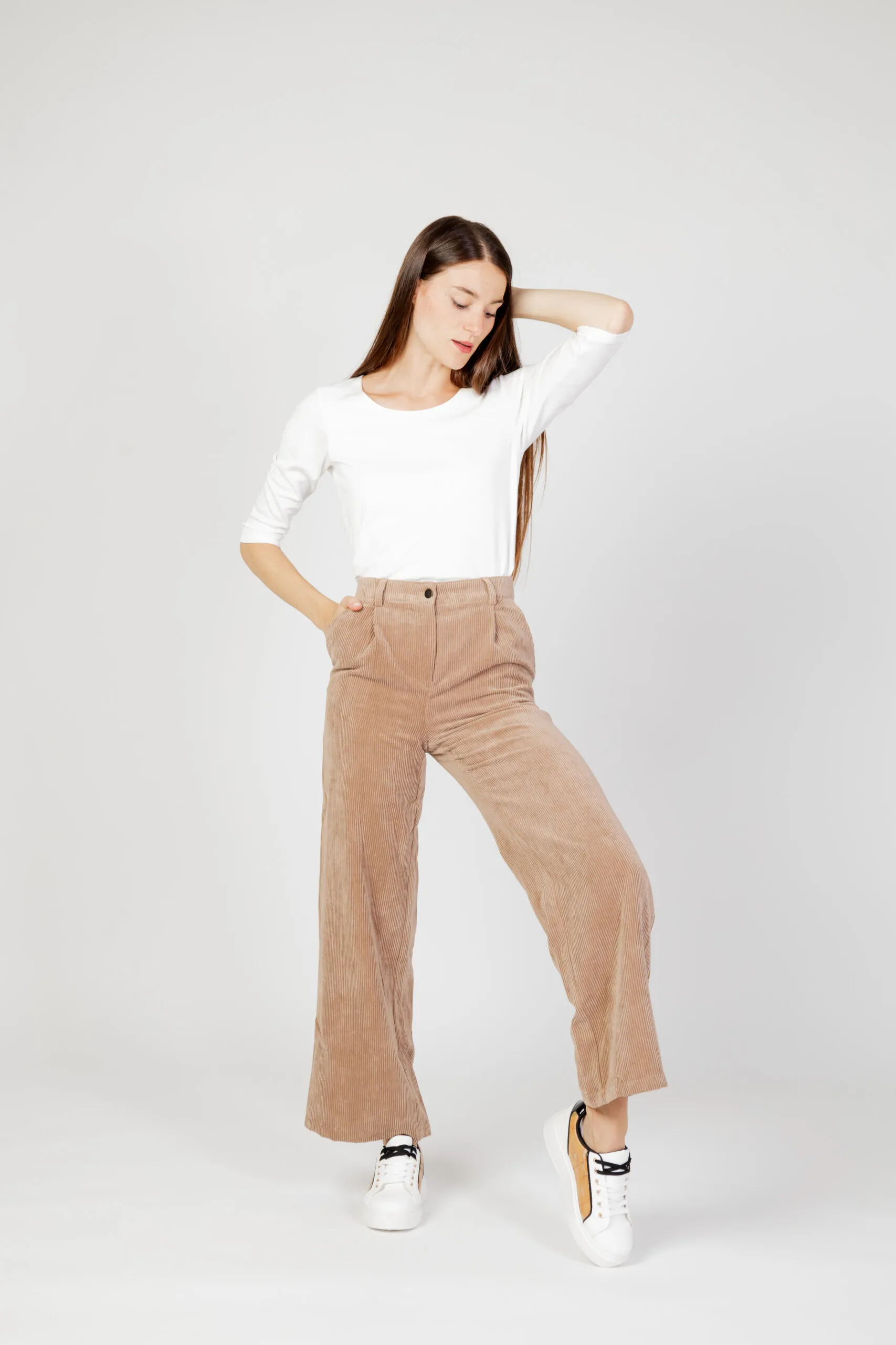 Pantaloni a palazzo Jacqueline de Yong jdyullu hw wide pant wvn Beige scuro