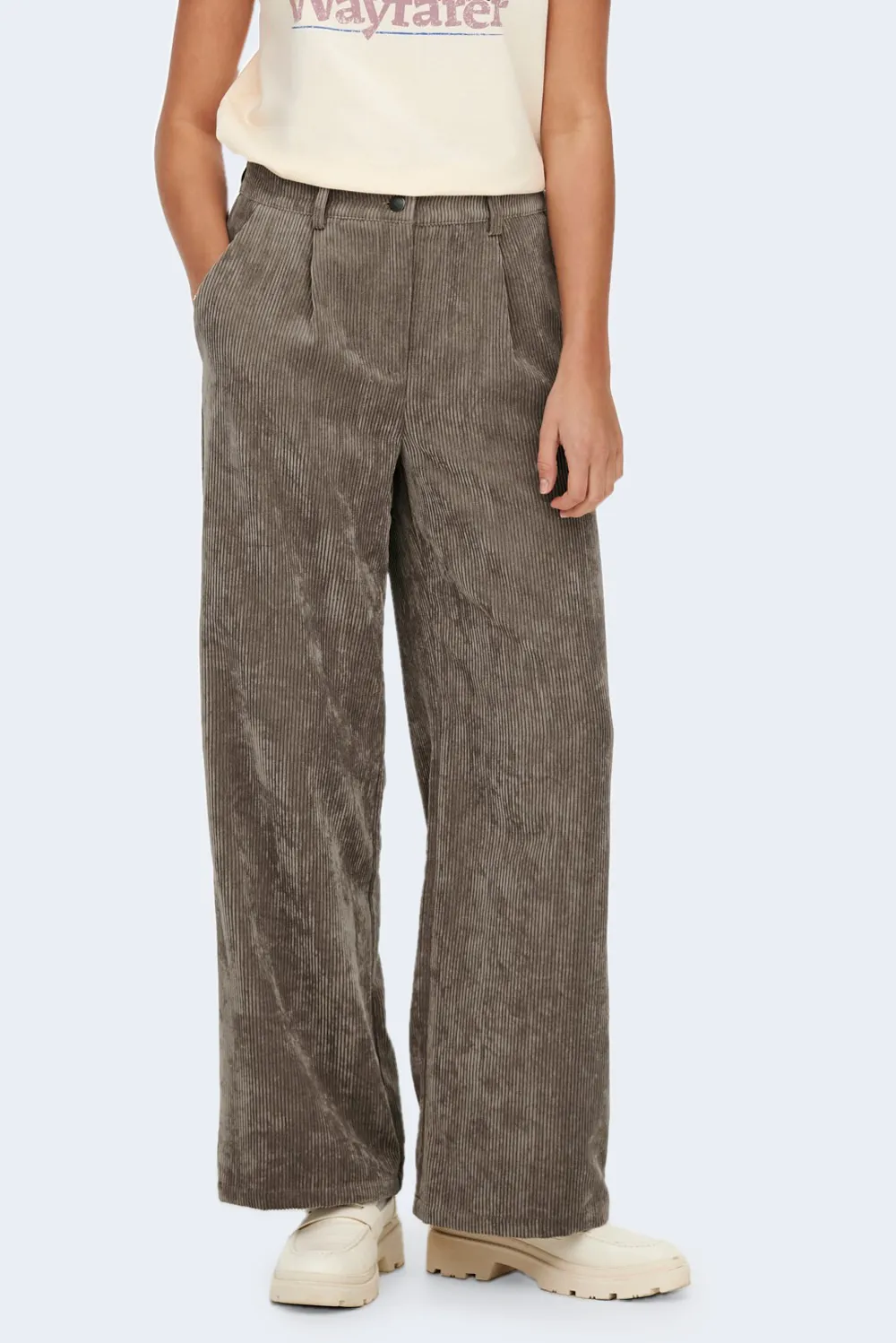 Pantaloni a palazzo Jacqueline de Yong jdyullu hw wide pant wvn Marrone