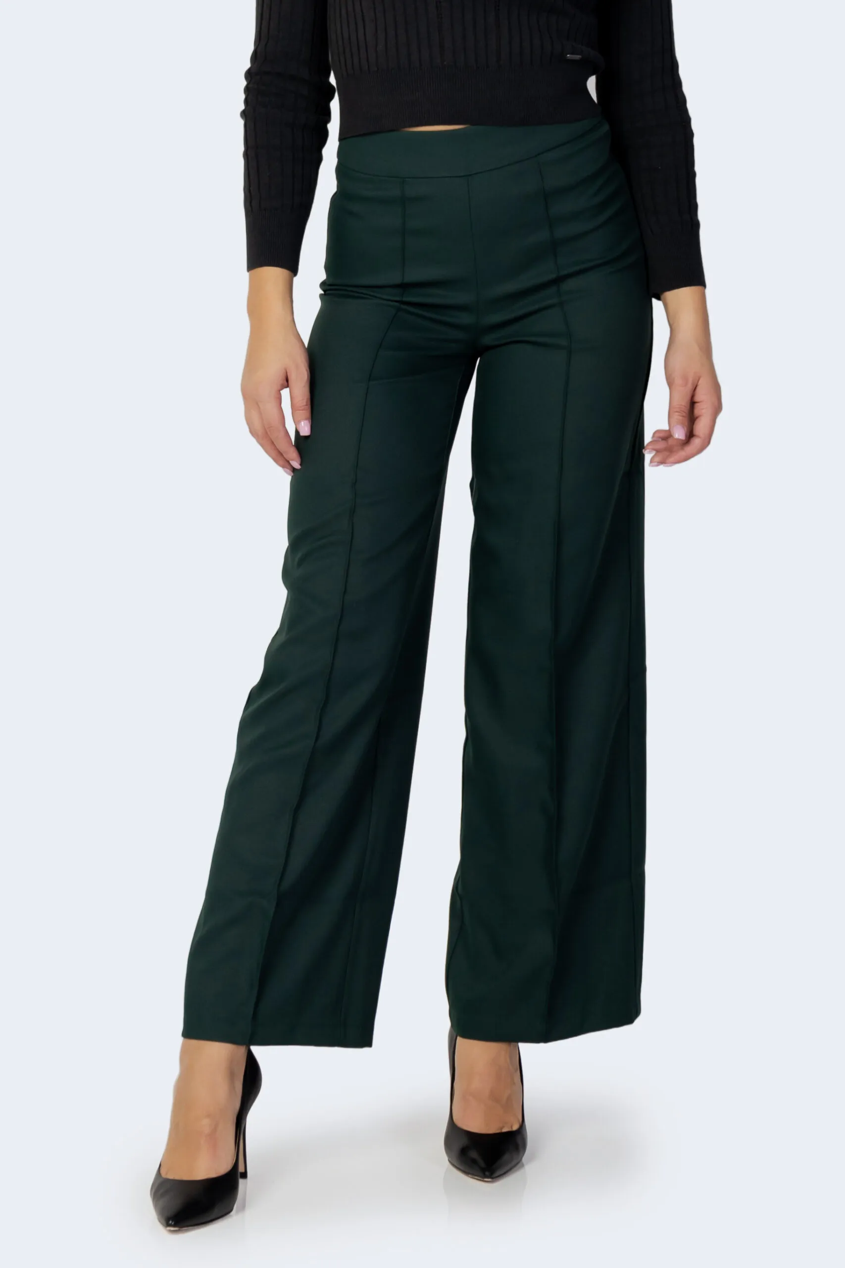 Pantaloni a palazzo Jacqueline de Yong jdyzino hw wide pant Verde Scuro