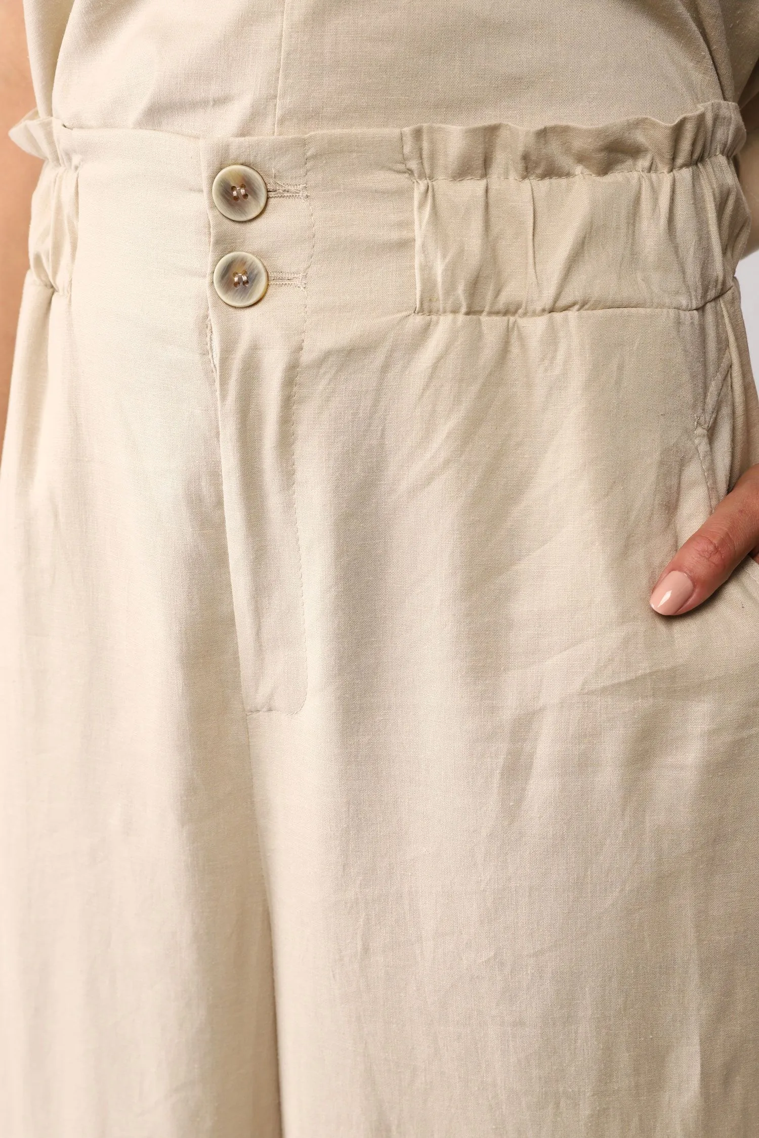 PANTALONI A PALAZZO MONOCOLOUR CON TASCHE VERTICALI IMPERIAL