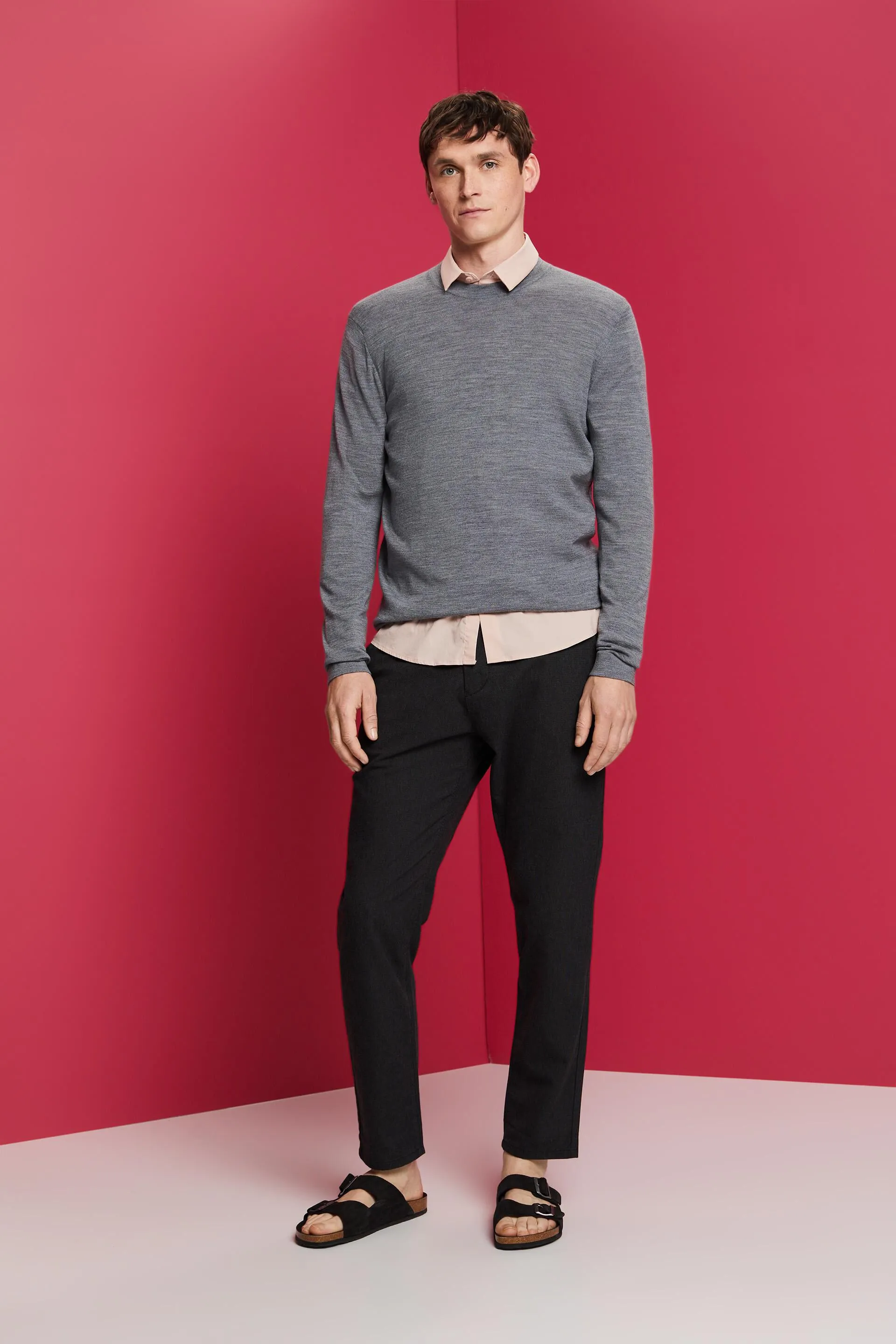 Pantaloni chino in tessuto spazzolato