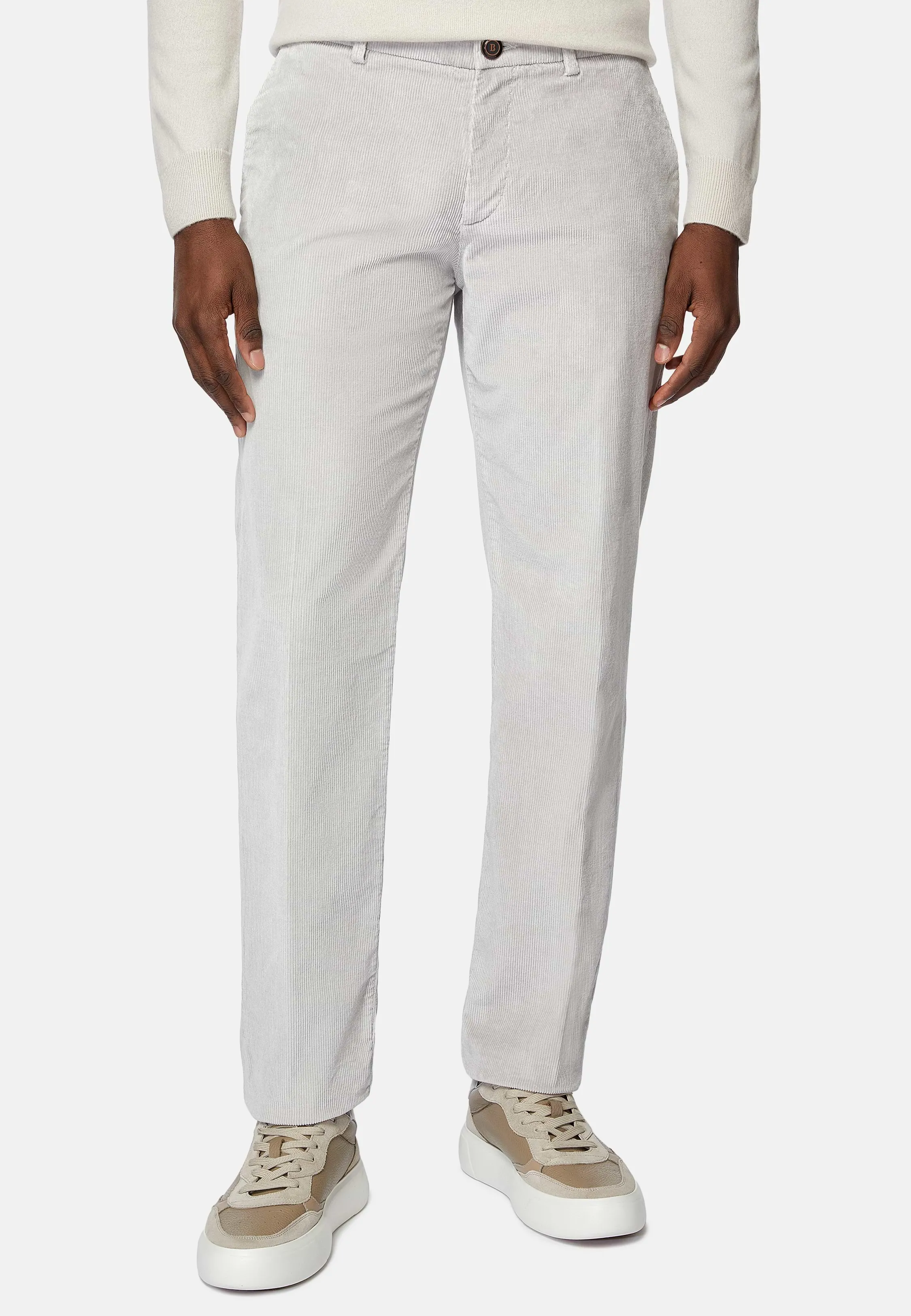 Pantaloni In Velluto Elasticizzato