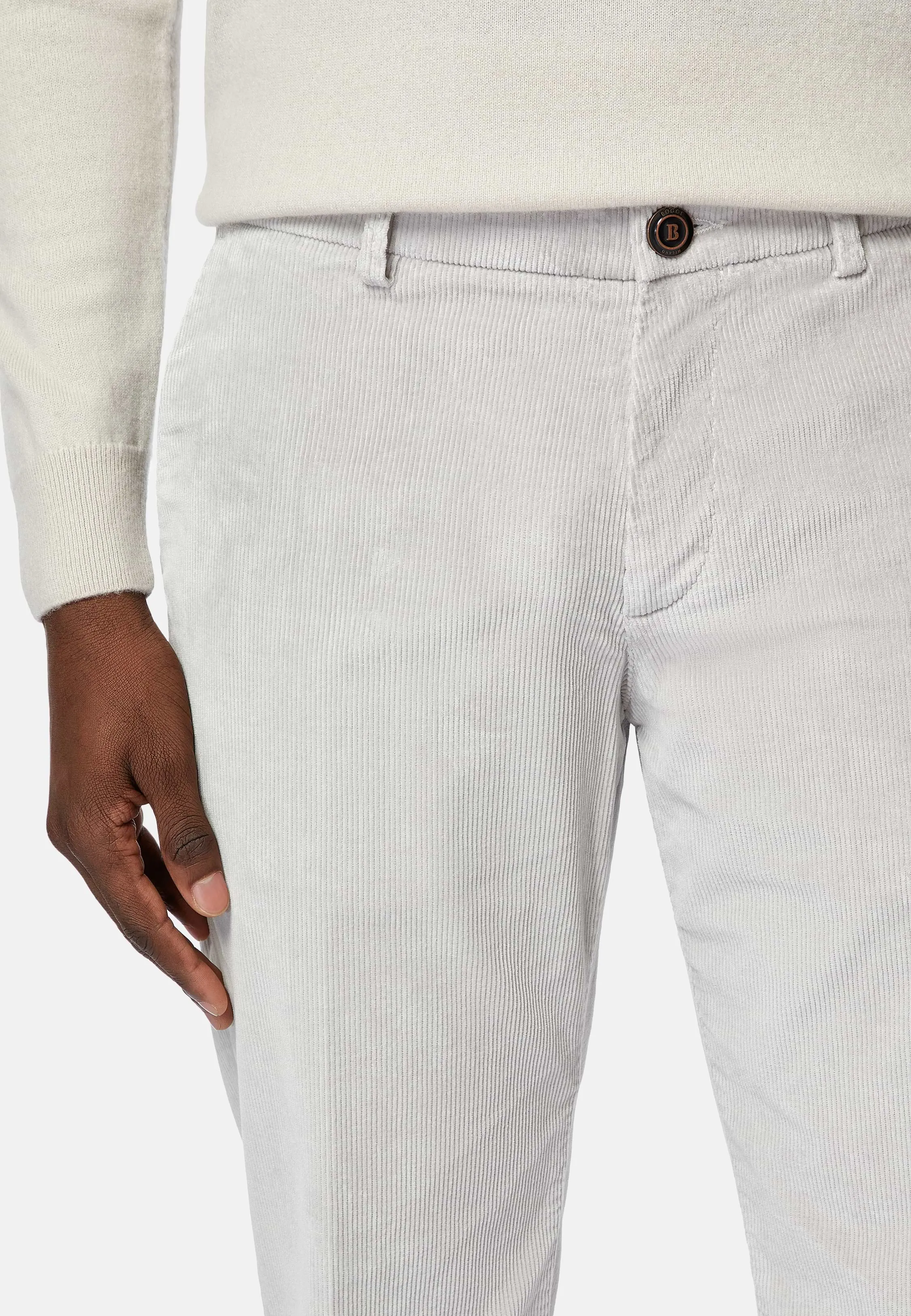 Pantaloni In Velluto Elasticizzato
