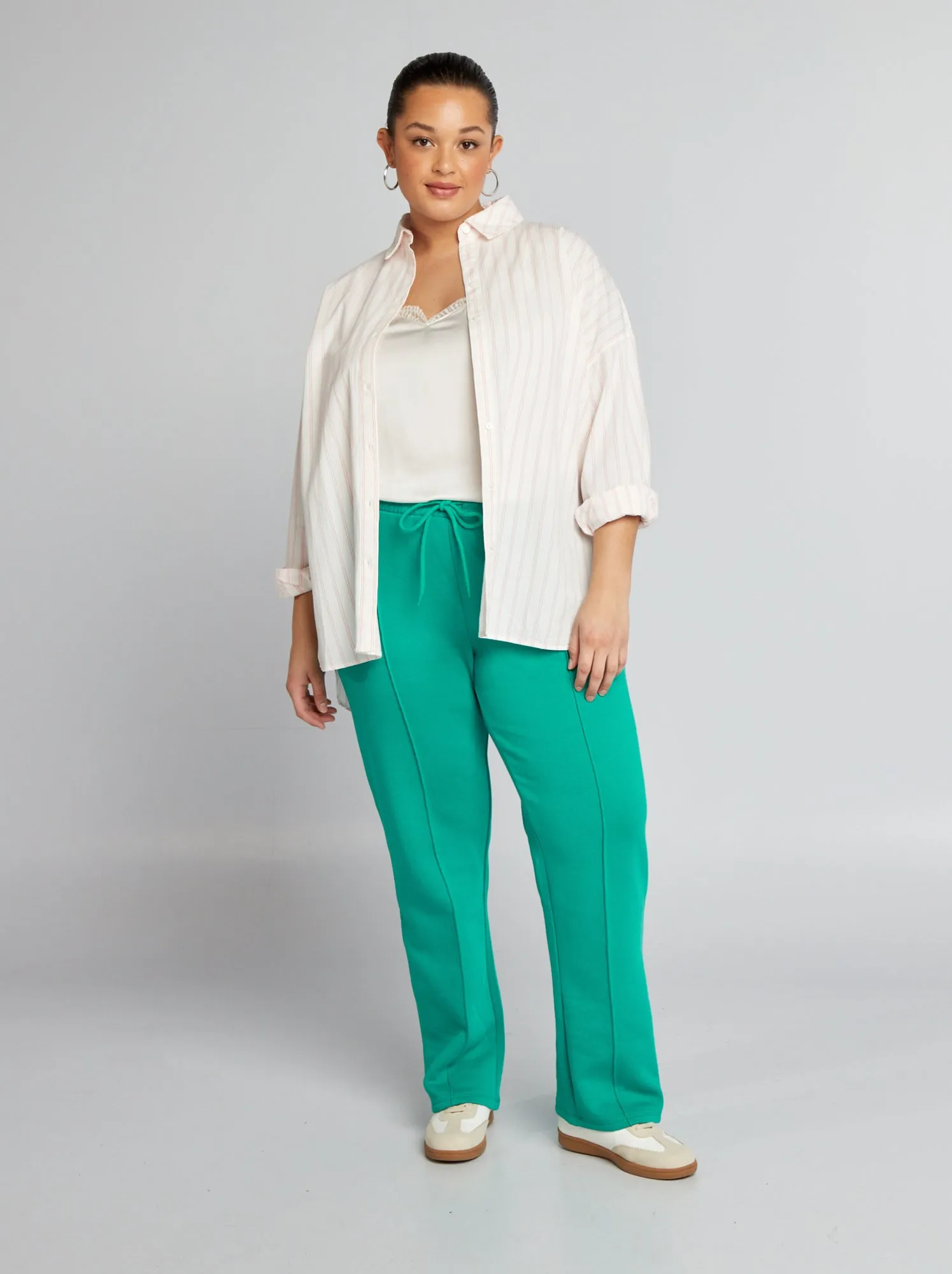 Pantaloni joggers in tessuto felpato - VERDE