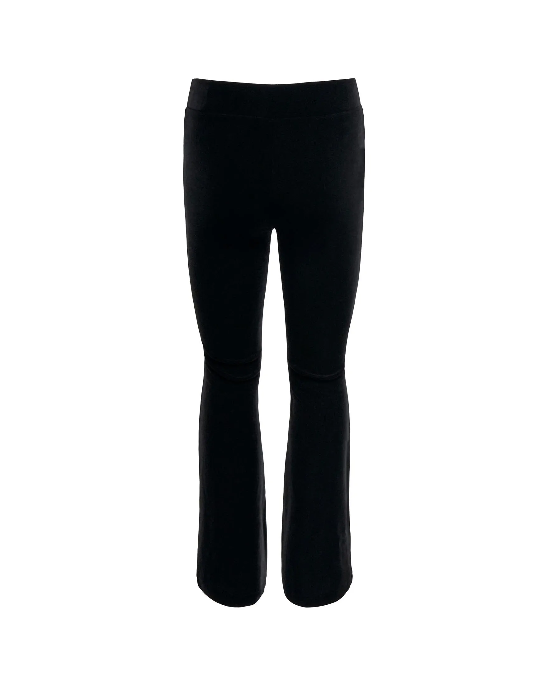 Pantaloni neri a zampa in velluto con fascia elastica in vita 10-14 anni