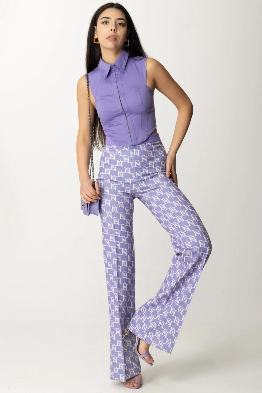 Pantaloni palazzo con stampa logo IRIS/BURRO