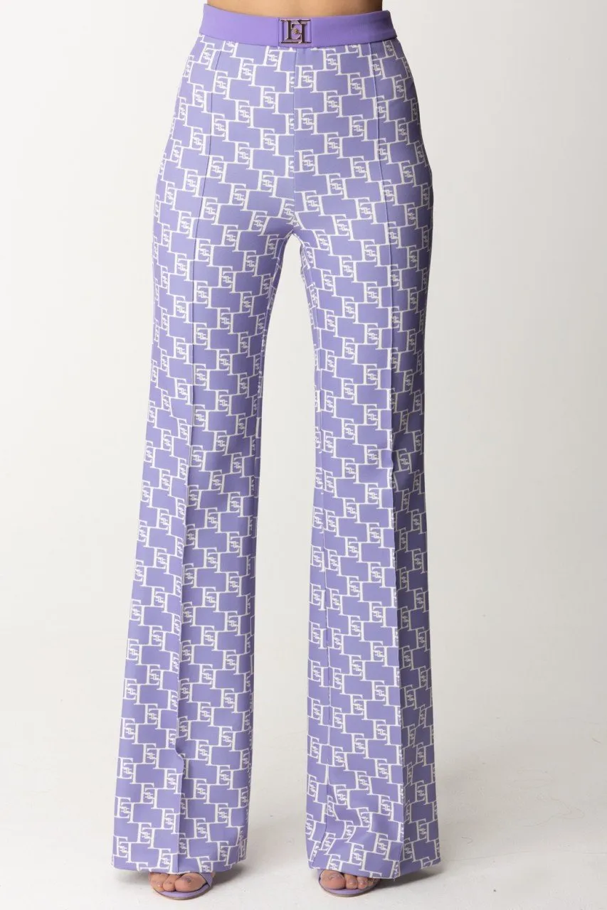 Pantaloni palazzo con stampa logo IRIS/BURRO