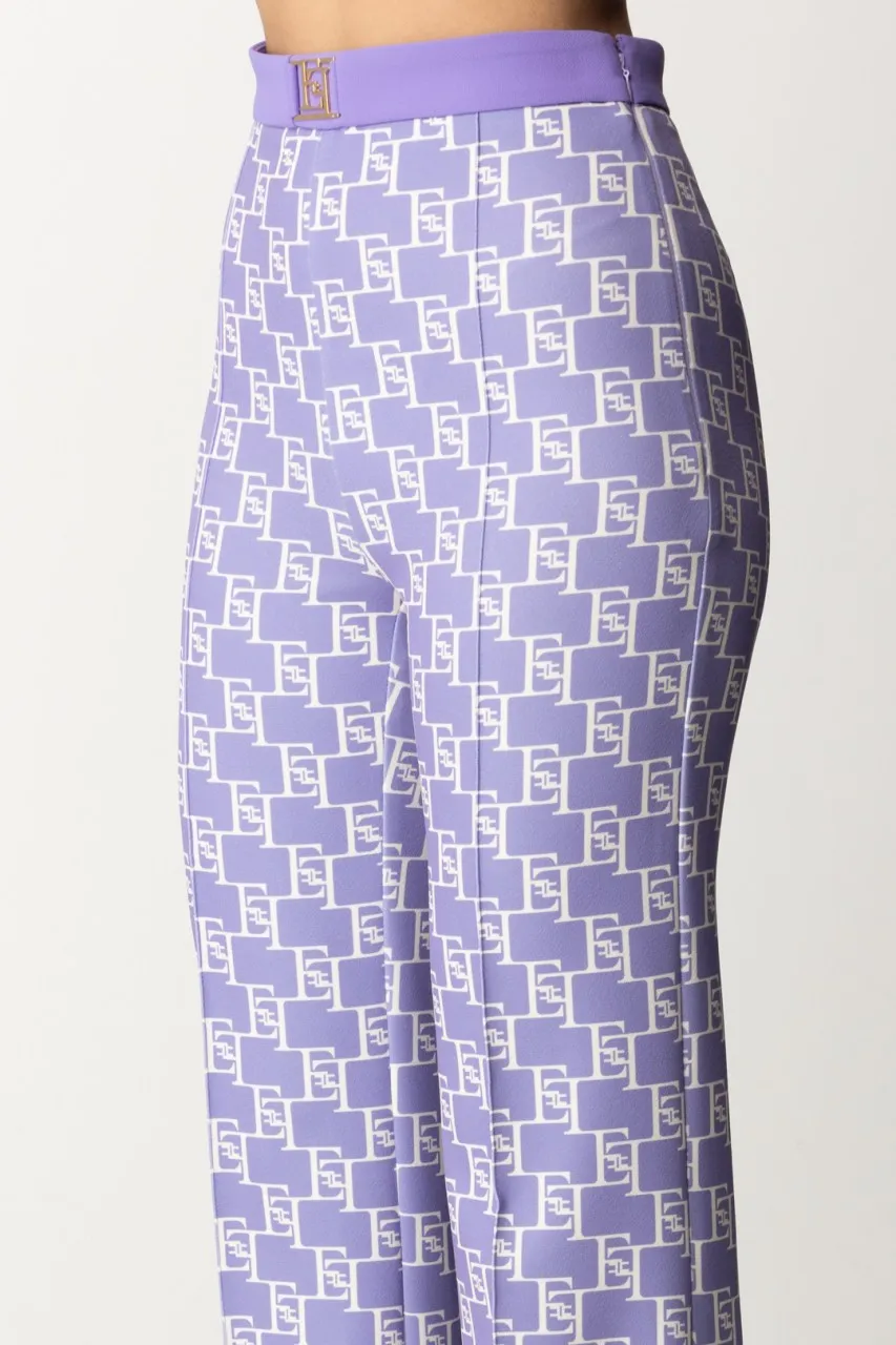Pantaloni palazzo con stampa logo IRIS/BURRO