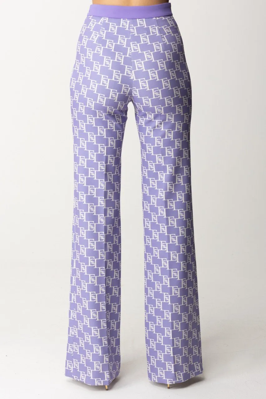 Pantaloni palazzo con stampa logo IRIS/BURRO
