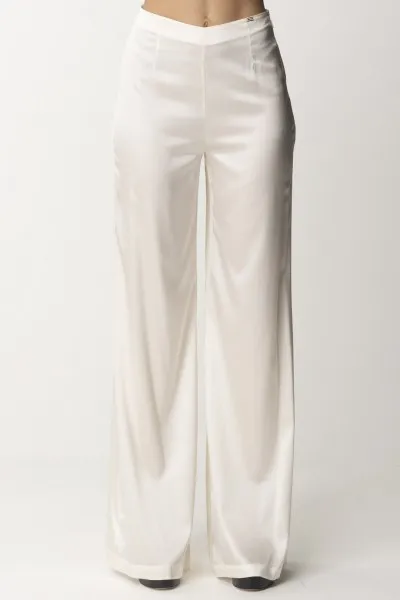 Pantaloni palazzo in crepe fluido Burro