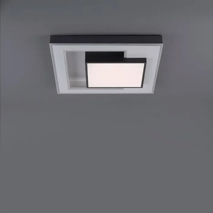 Paul-Neuhaus Q-ALTA Plafoniera LED Nero, 1-Luce, Telecomando