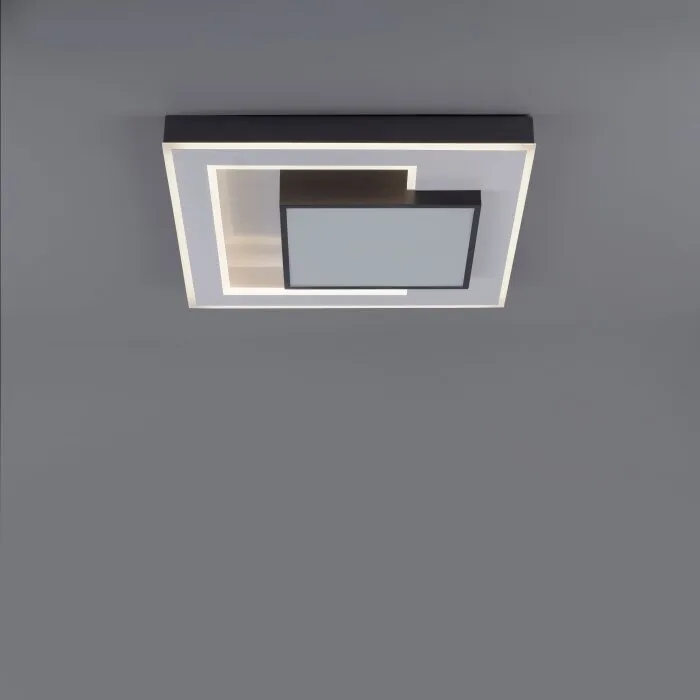 Paul-Neuhaus Q-ALTA Plafoniera LED Nero, 1-Luce, Telecomando