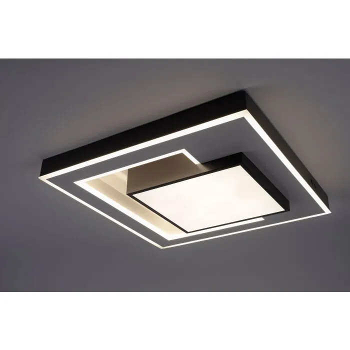 Paul-Neuhaus Q-ALTA Plafoniera LED Nero, 1-Luce, Telecomando