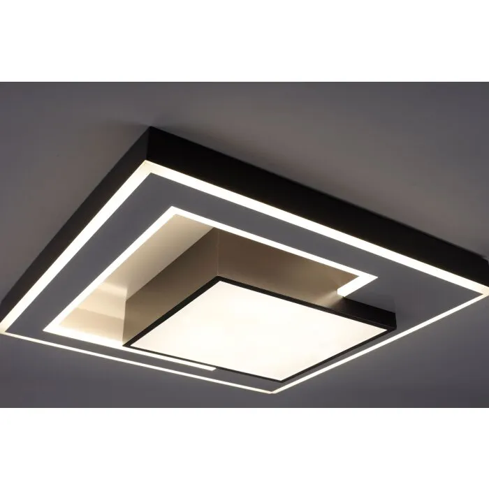 Paul-Neuhaus Q-ALTA Plafoniera LED Nero, 1-Luce, Telecomando