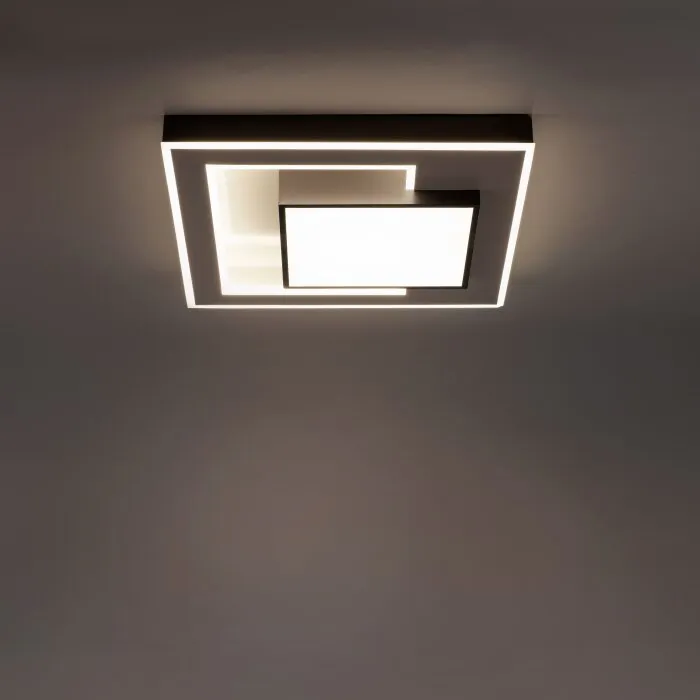 Paul-Neuhaus Q-ALTA Plafoniera LED Nero, 1-Luce, Telecomando