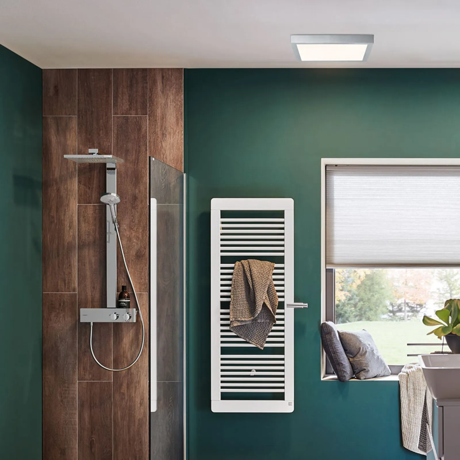 Paulmann Lunar LED-panel, angolare, cromo, 40x40cm