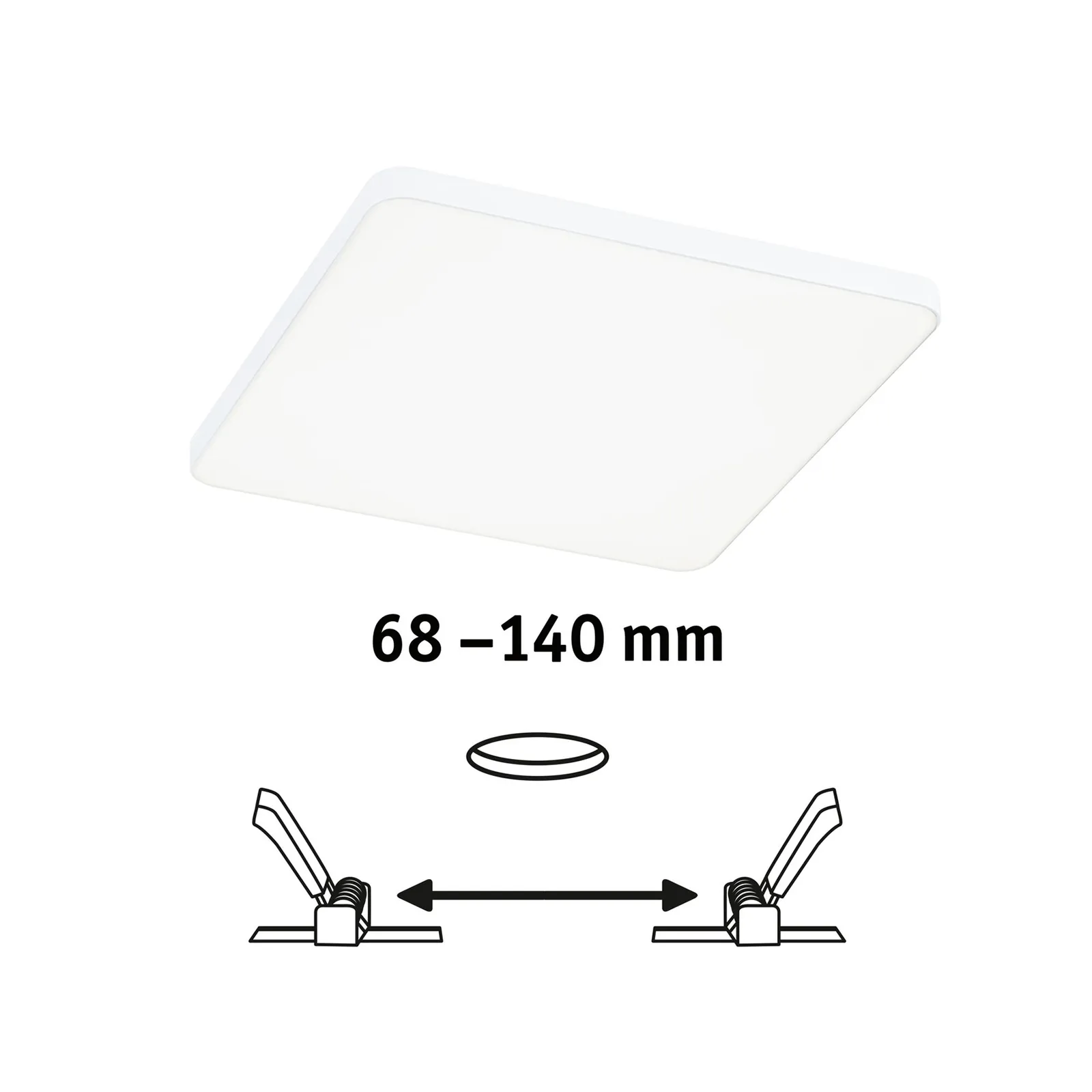 Paulmann Veluna Edge LED a incasso IP44 4000K 16x16cm